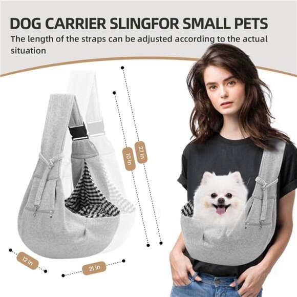 Adjustable Dog Carrier Sling - Hand-Free Dog Carriers for Small Dogs and Cats, - Picture 2 of 7